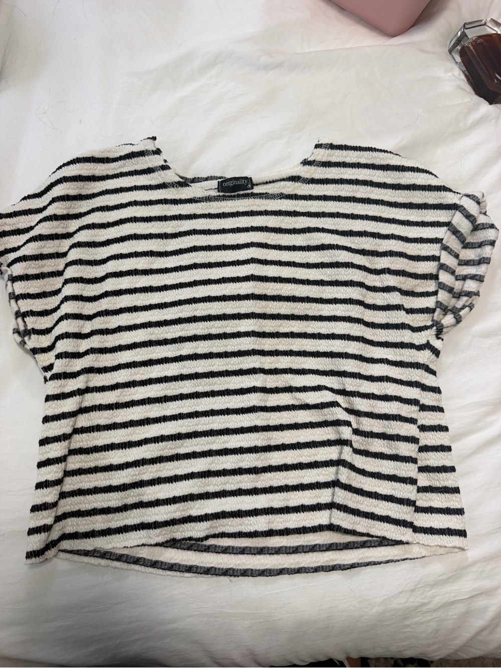 Dry Goods Black & White Striped Boxy Tee
